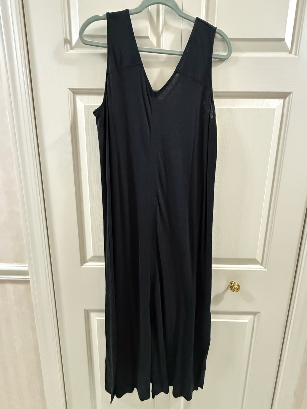 C&C California Black Linen Blend Sleeveless Maxi Dress Side Slit Small